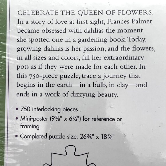 Dahlias Flowers in Pottery Floral 750-Piece Puzzle by Frances Palmer 2020 NEW - Picture 7 of 11